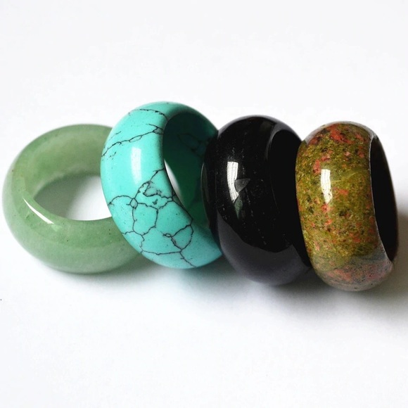 Wide natural stone ring - Picture 2 of 6